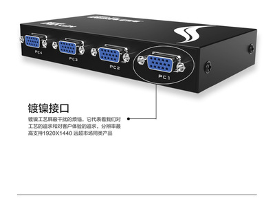 迈拓维矩4路KVM切换器VGA USB热键切换一拖四 网络中心的高效管控利器